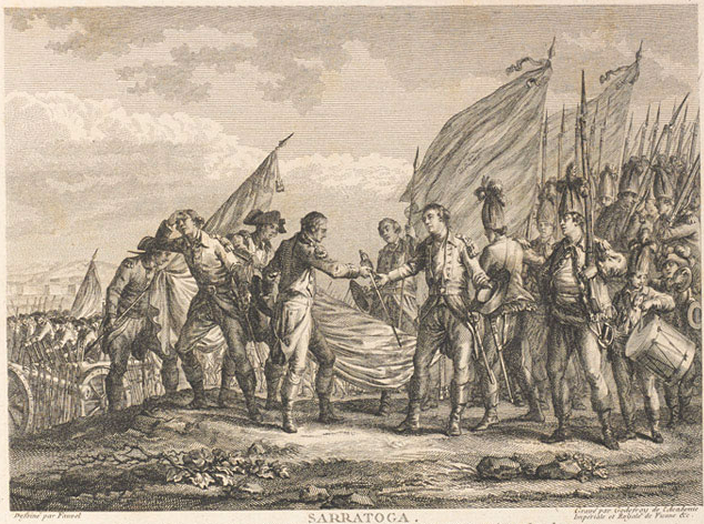 The surrender of General Burgoyne at Saratoga, 1777